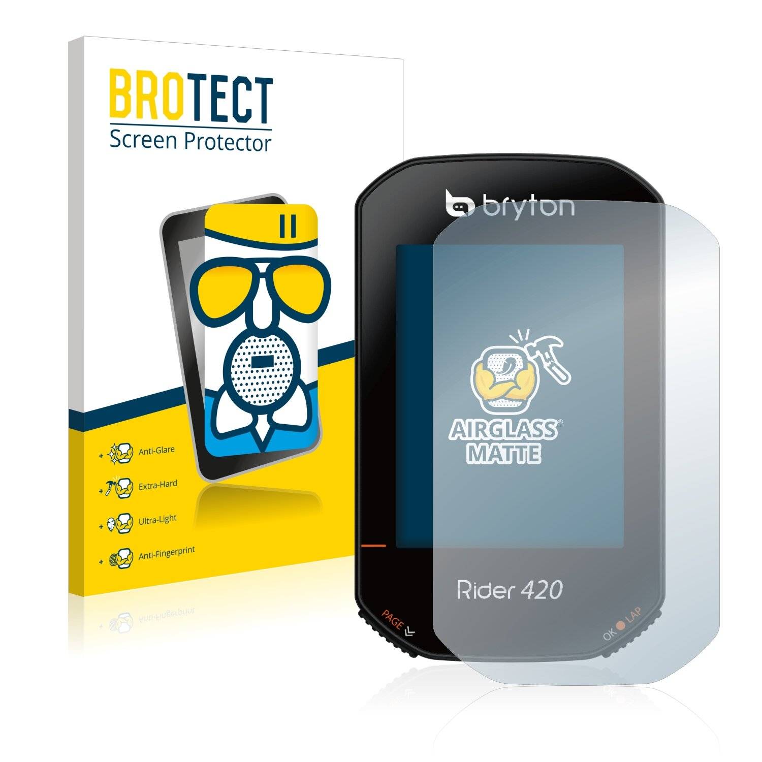 BROTECT AirGlass Flexible Schutz Glas Folie für Bryton Rider 420 Matt Entspiegelt