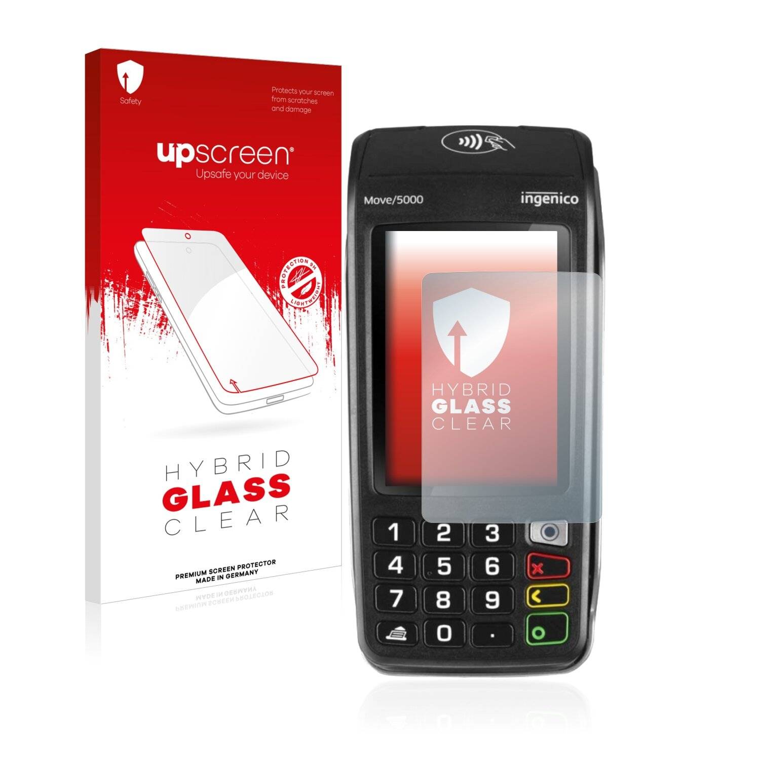 upscreen Hybrid Glass Clear Premium Schutzglas Folie für Ingenico