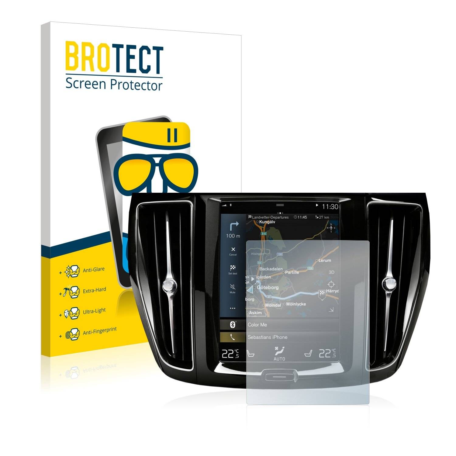 BROTECT AirGlass Matte Schutzglas Folie für Volvo S60 Sensus Connect