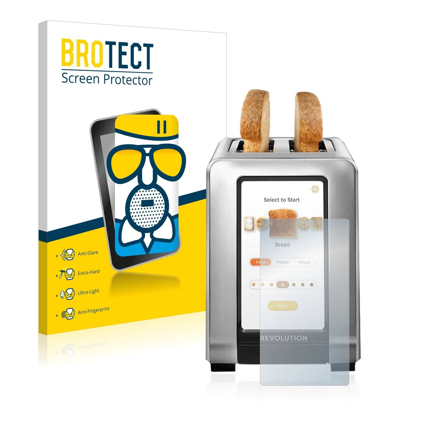 BROTECT AirGlass Matt Glas Panzer Folie für Revolution Cooking Smart Toaster