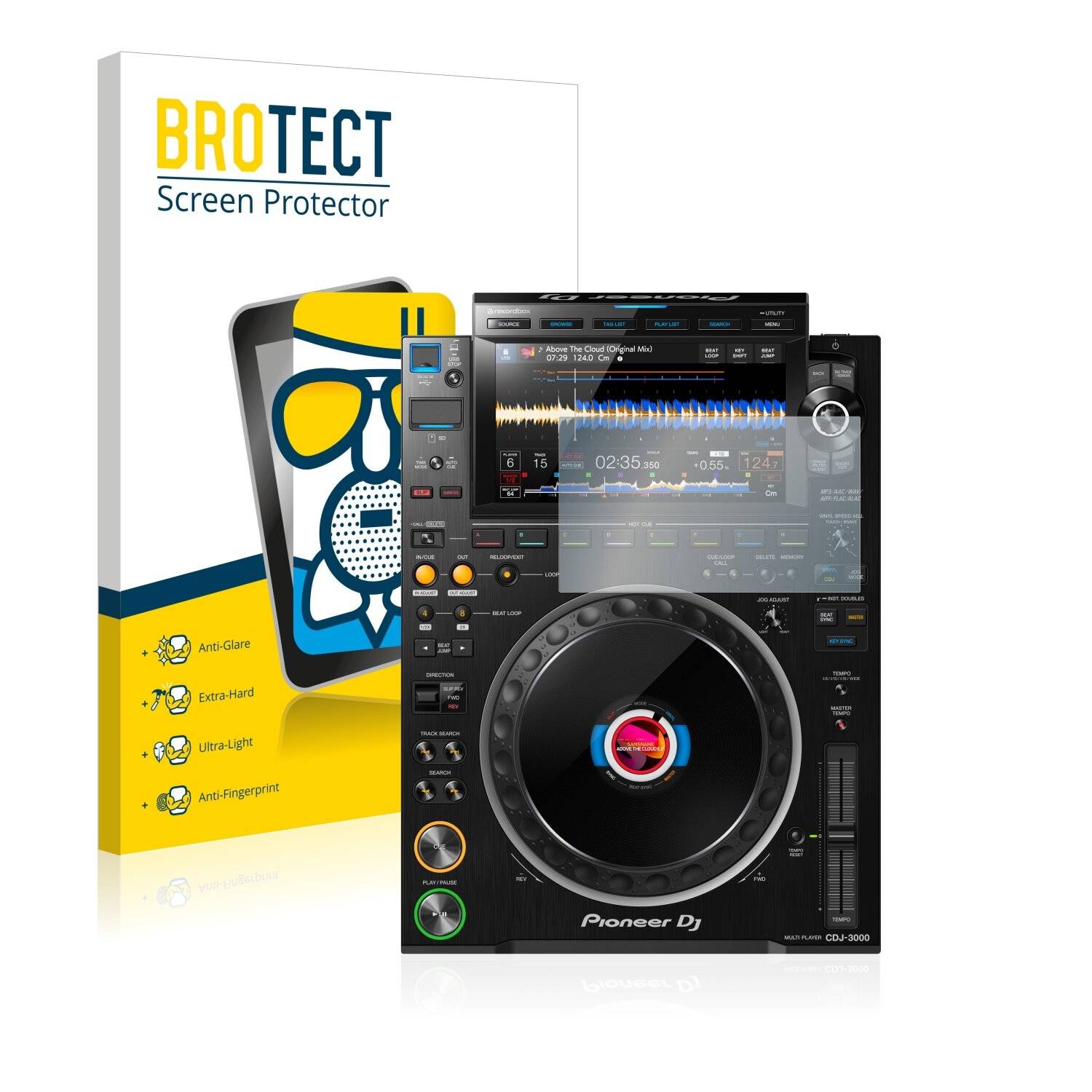 BROTECT AirGlass Flexible Schutz Glas Folie für Pioneer CDJ 3000 Matt Entspiegelt
