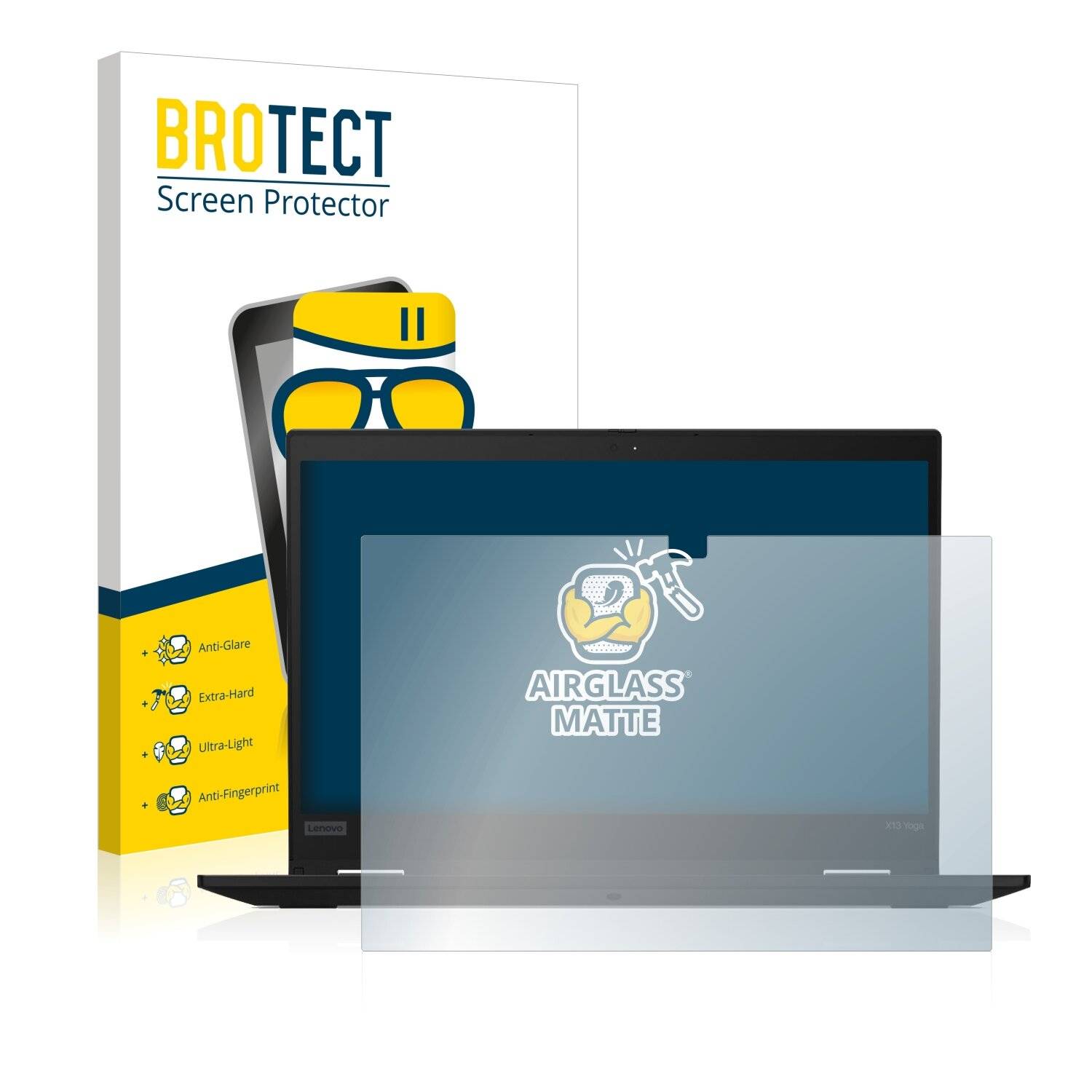 BROTECT AirGlass Matte Schutzglas Folie für Lenovo ThinkPad X13 Yoga Gen
