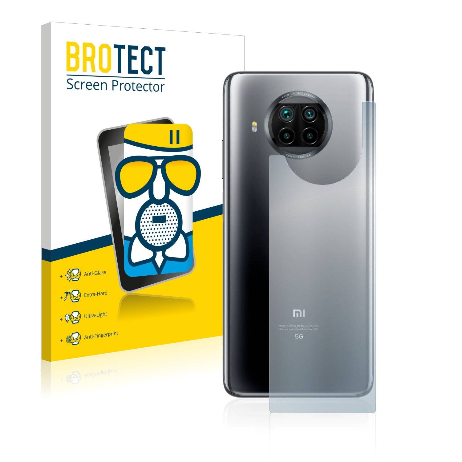 BROTECT AirGlass Matt Glas Panzer Folie für Xiaomi Mi 10T Lite (Rückseite)