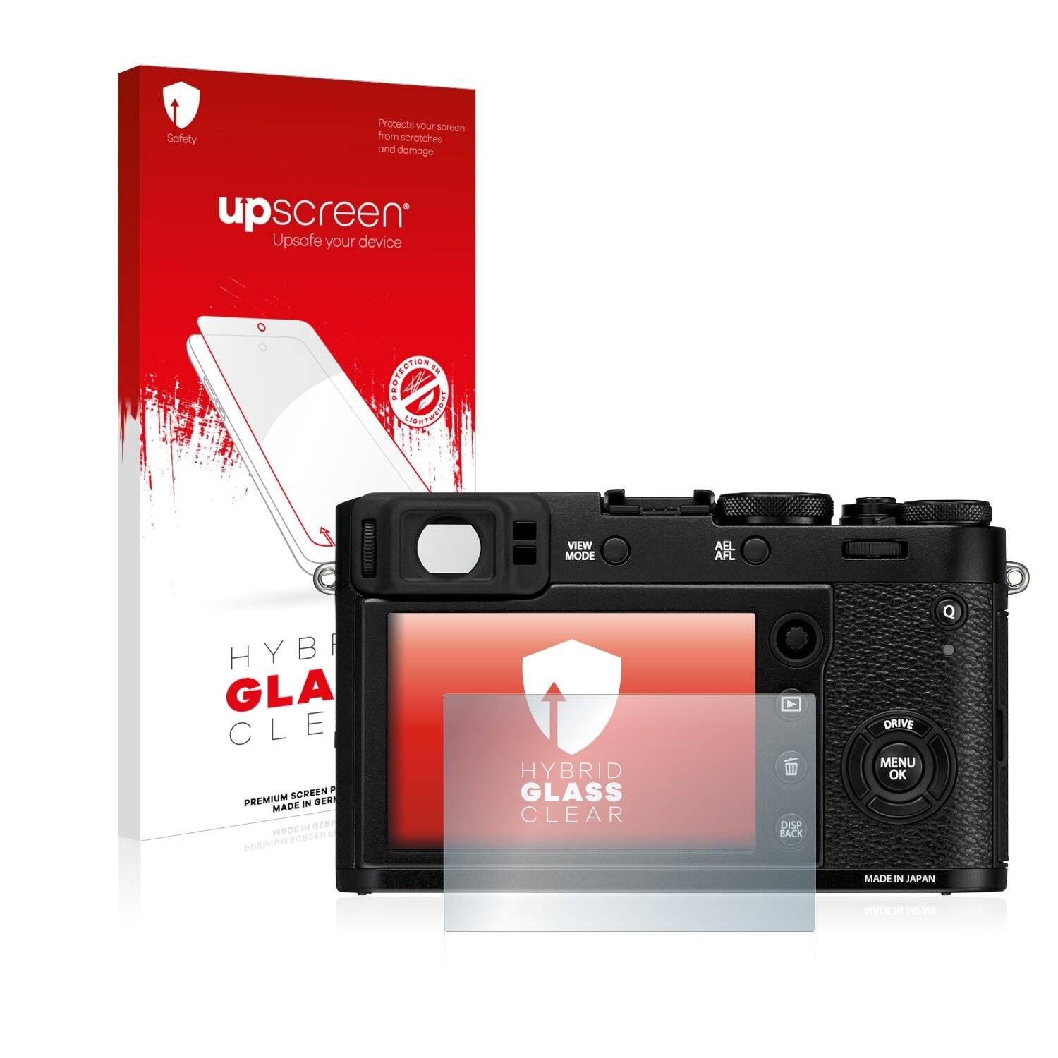 upscreen Hybrid Glass Clear Premium Schutzglas Folie für Fujifilm