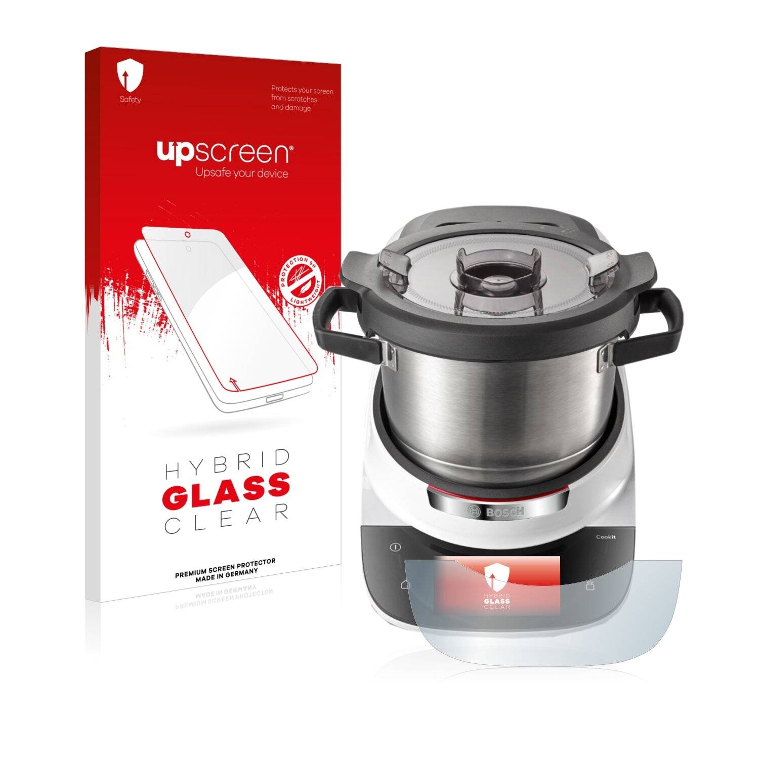 upscreen Flexible Schutz Glas Folie für Bosch Cookit Schutzglas 9H Hybridglas Klar