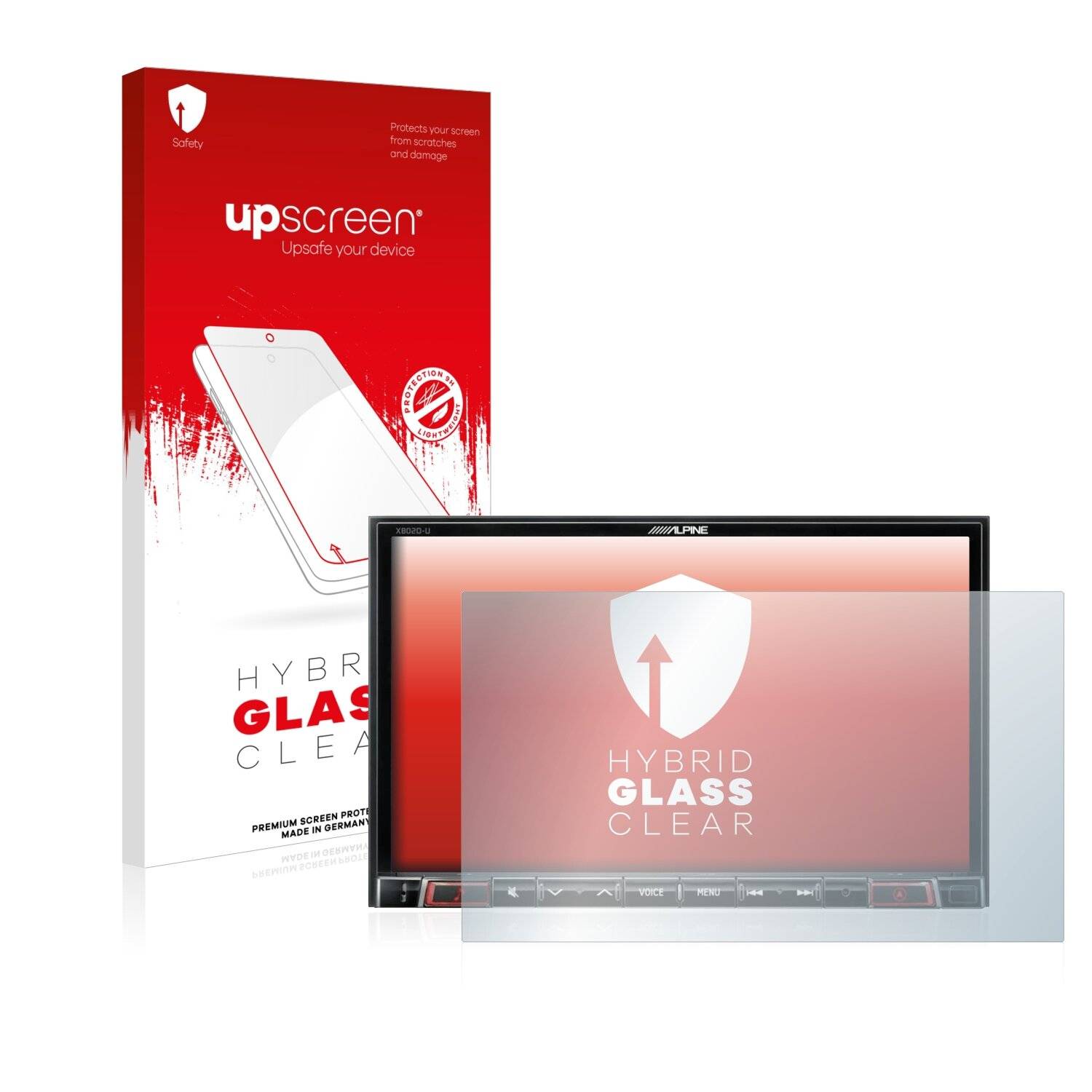 upscreen Hybrid Glass Clear Premium Schutzglas Folie für Alpine