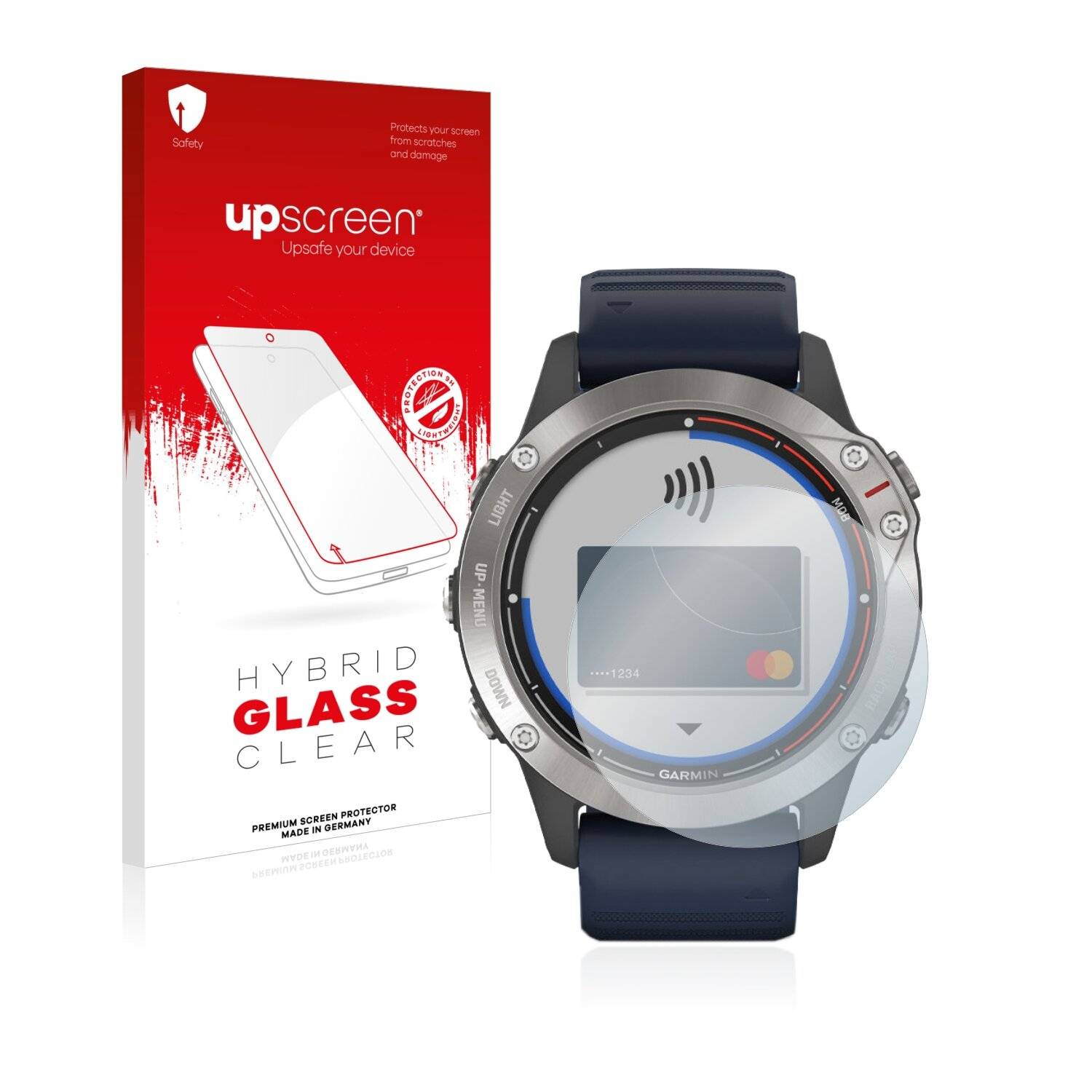 upscreen Flexible Schutz Glas Folie für Garmin quatix 6 Schutzglas 9H Hybridglas Klar