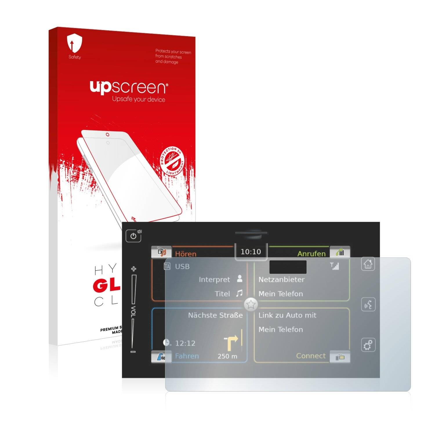upscreen Hybrid Glass Clear Premium Schutzglas Folie für Bosch Suzuki Vitara 1.4 BoosterJet