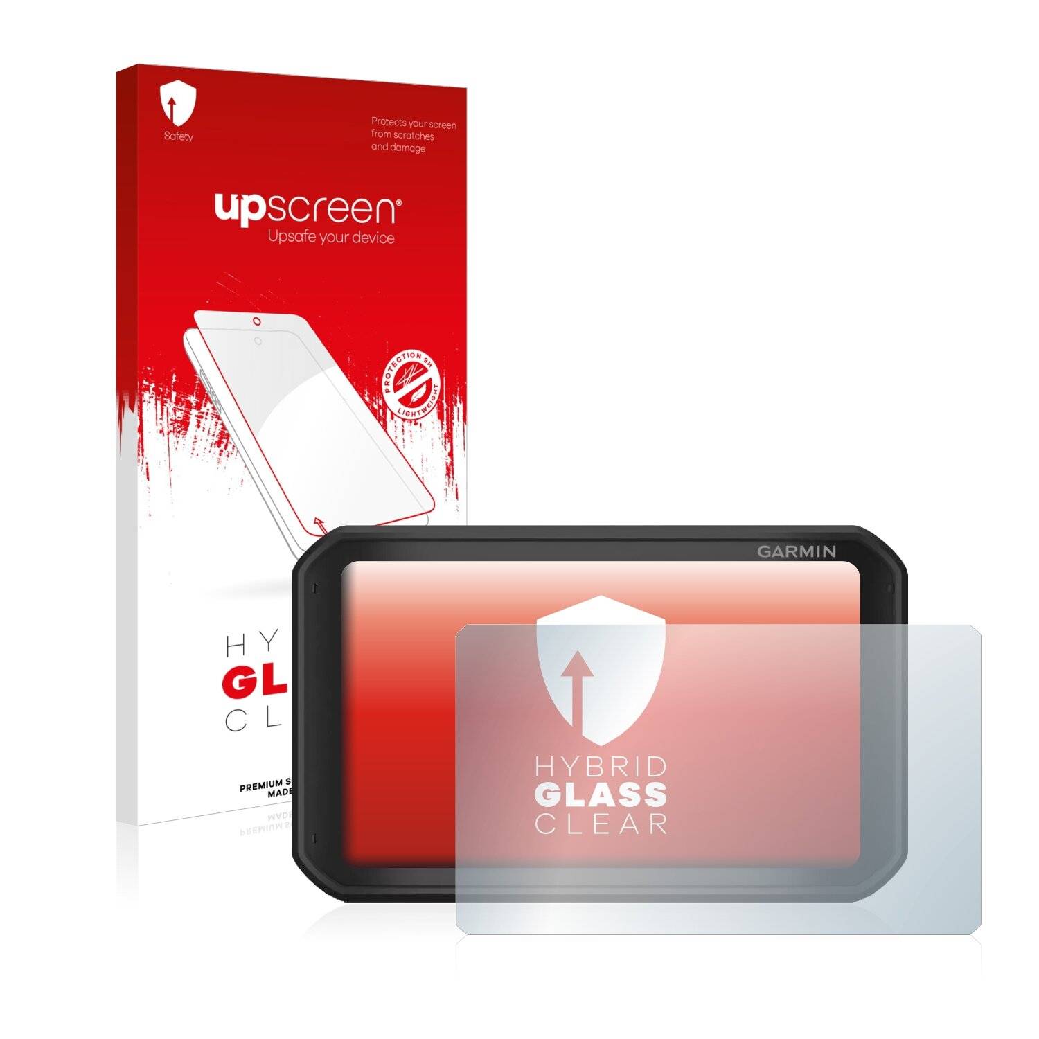 upscreen Hybrid Glass Clear Premium Schutzglas Folie für Garmin