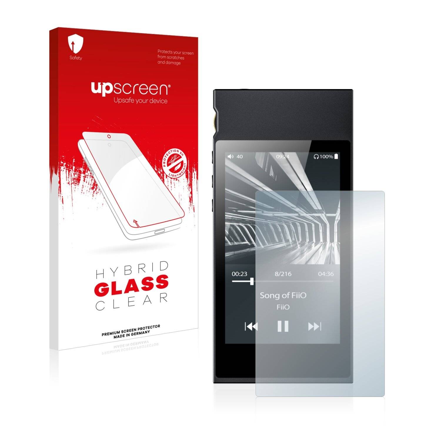 upscreen Hybrid Glass Clear Premium Schutzglas Folie für FiiO