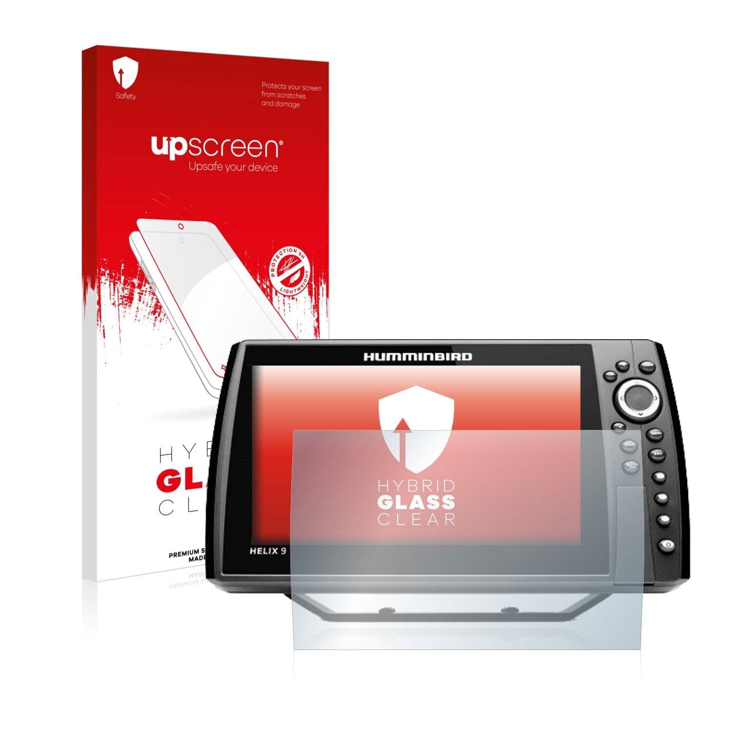 upscreen Hybrid Glass Clear Premium Schutzglas Folie für Humminbird Helix 9 CHIRP MSI+ GPS