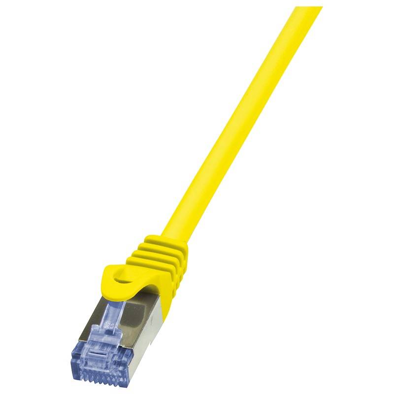 LogiLink CQ3077S RJ45 Netzwerkkabel, Patchkabel CAT 6a S/FTP 5.00 m Gelb Flammwidrig, mit Rastnasenschutz 1 St.
