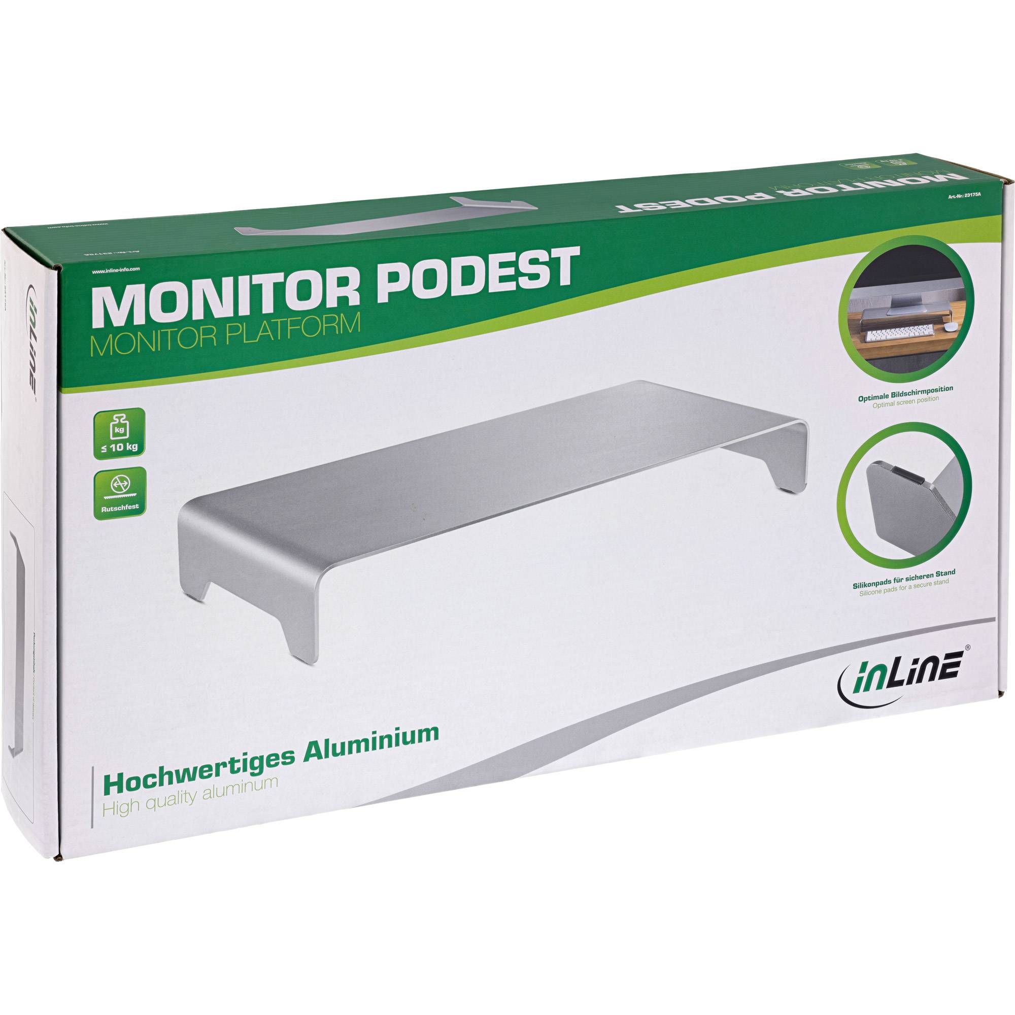 InLine® Monitor Podest Aluminium 63mm, max. 10kg Halterungen / Zubehör