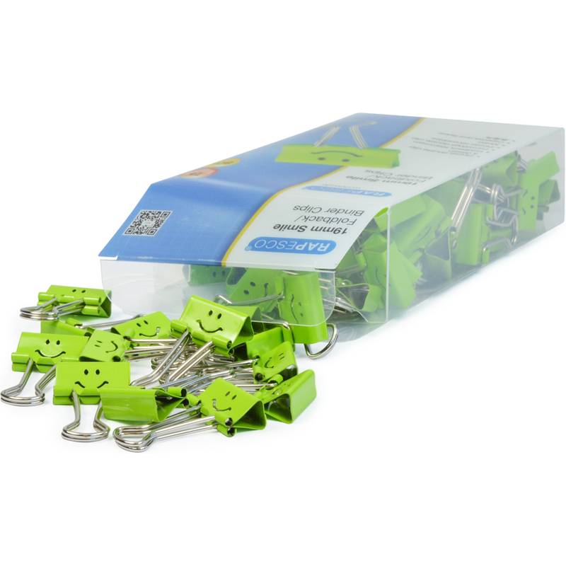 RAPESCO® Smiley Foldback Clips 19x7mm grün, grün