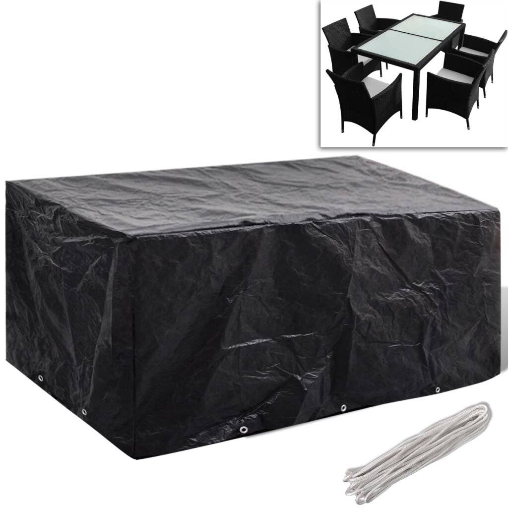 Gartenmöbel-Abdeckung 6 Personen Poly Rattan 10 Ösen 240x140 cm