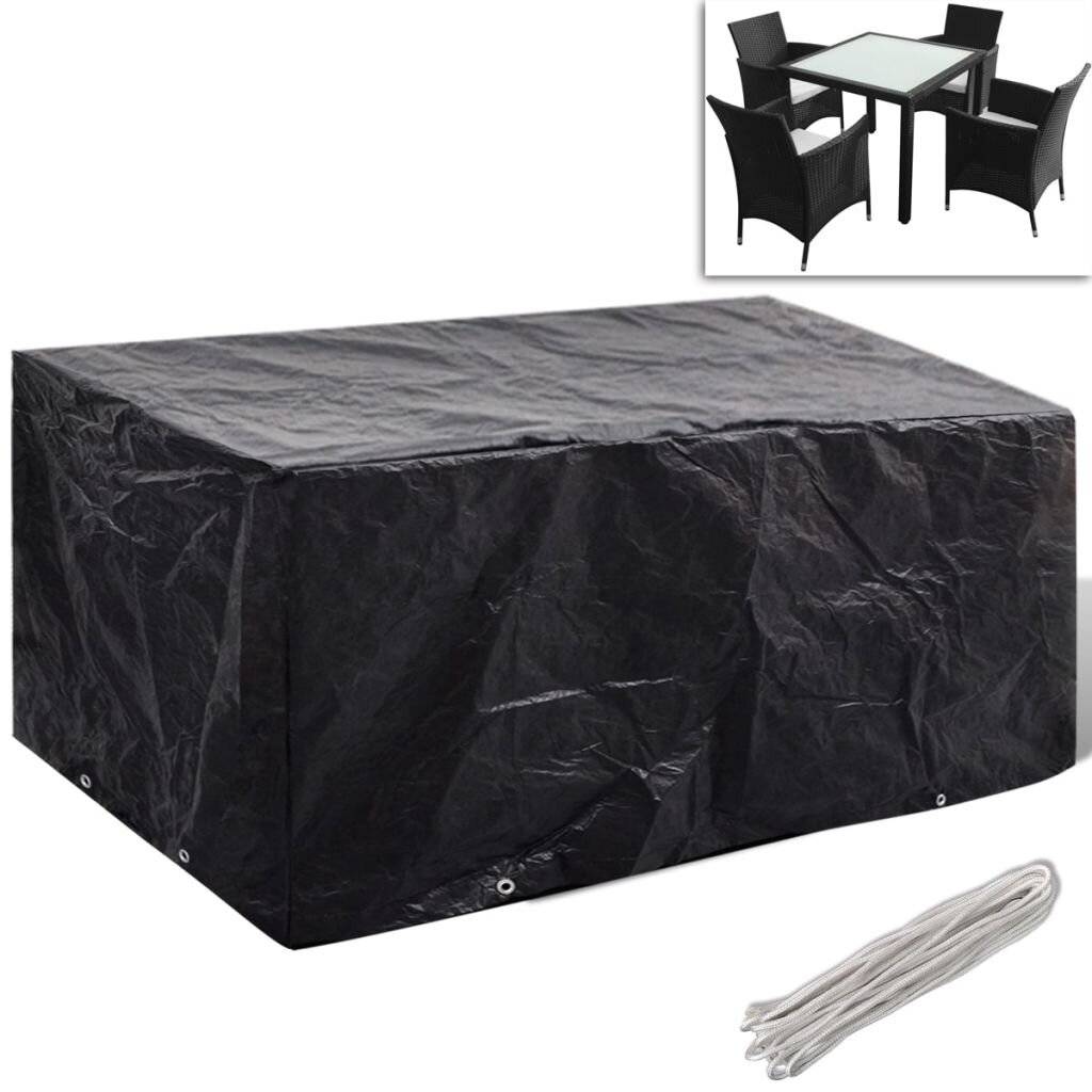 Gartenmöbel-Abdeckung 4 Personen Poly Rattan 8 Ösen 180 x 140cm