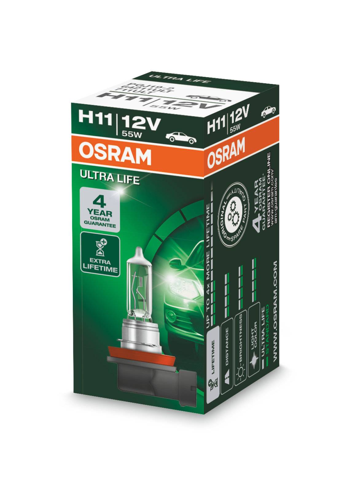 Glühlampe H11 12V 55W PGJ19-2 Licht-Expertise OSRAM ULTRA LIFE passend für PKW