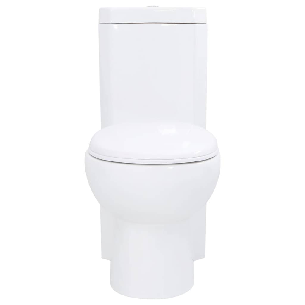 vidaXL Toilette für Ecke Keramik Weiß