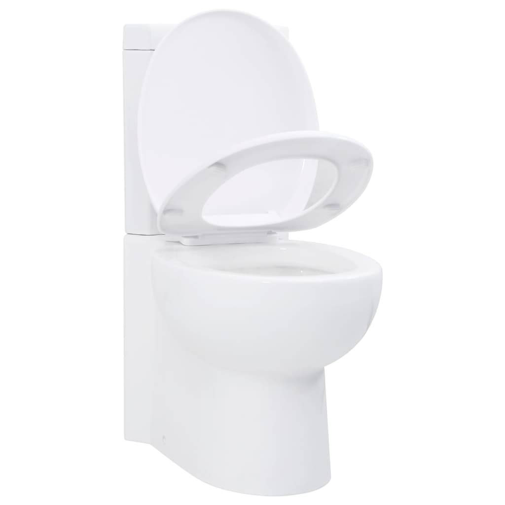 vidaXL Toilette für Ecke Keramik Weiß