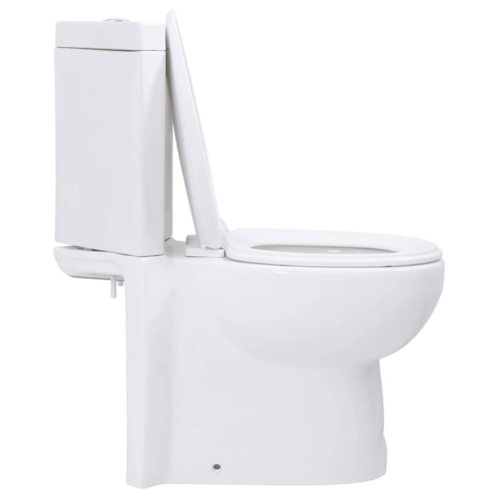 vidaXL Toilette für Ecke Keramik Weiß