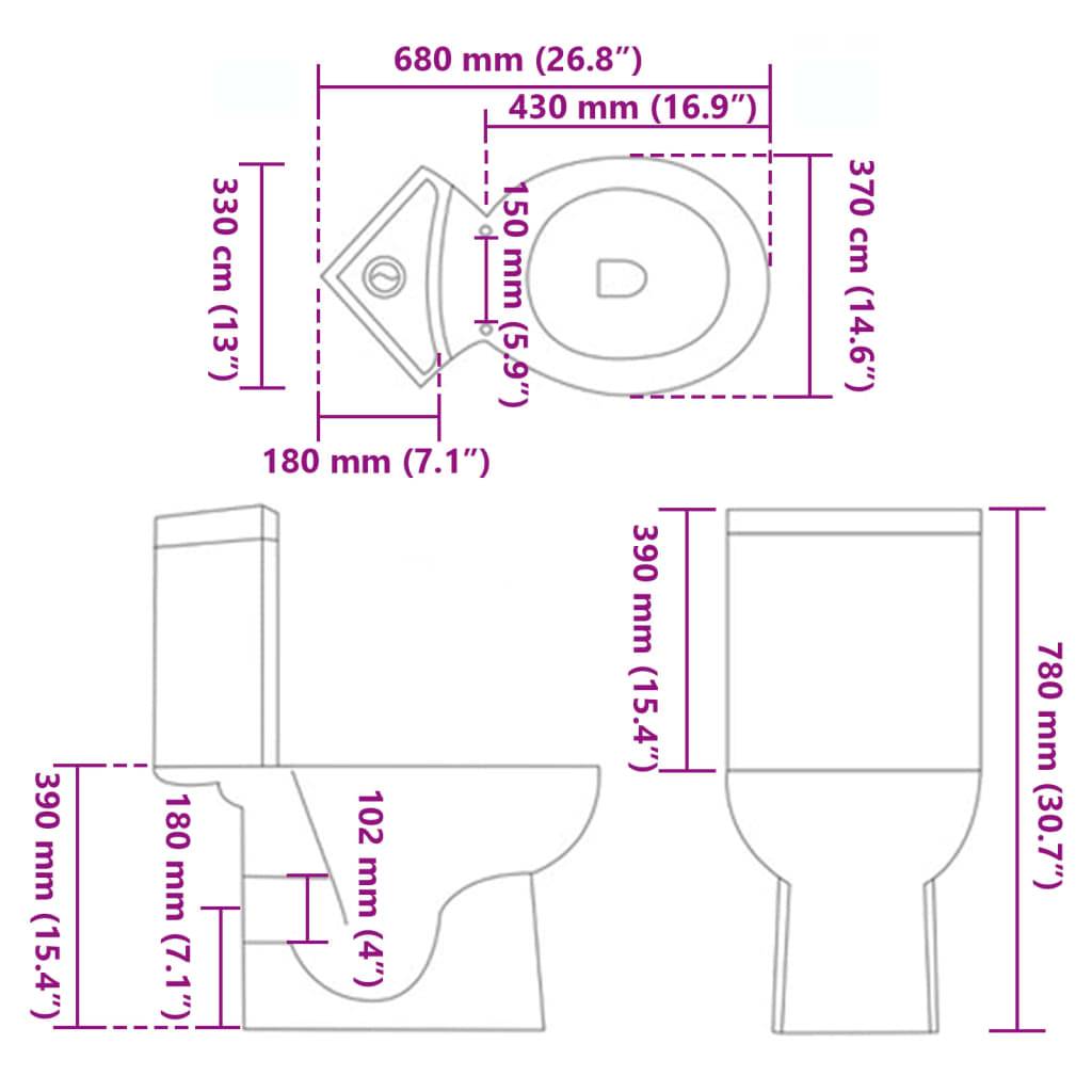 vidaXL Toilette für Ecke Keramik Weiß