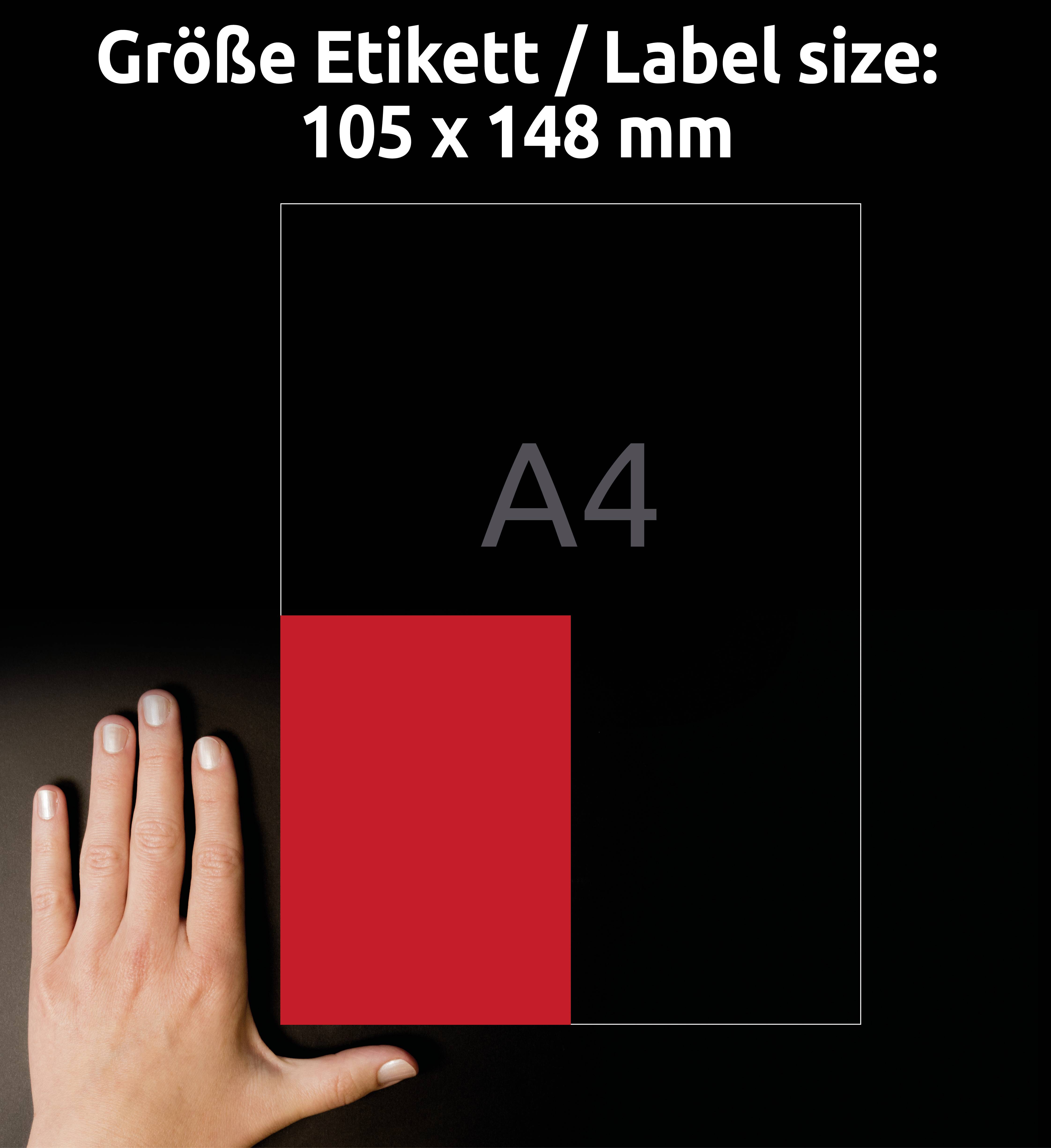 Avery-Zweckform 3456 Universal-Etiketten 105 x 48 mm Papier Rot 400 St. Permanent haftend Tintenstrahldrucker, Laserdrucker, Farblaserdrucker