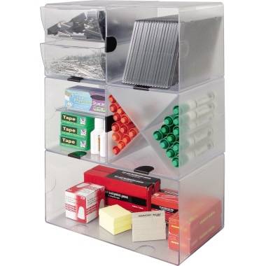 Deflect-o Organisationsbox CUBE 350401 1Fach glasklar