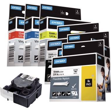 DYMO Schriftbandkassette Rhino ID1 18490 12mmx3,5m sw auf ge