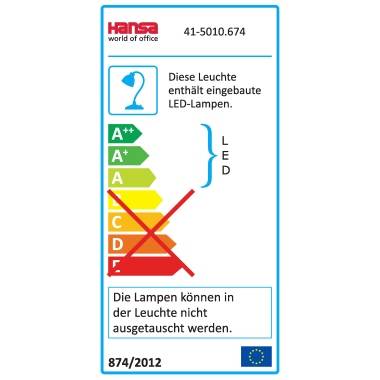 Hansa - World of Office Slim 41-5010.674 Tischlampe 7 W Space-Silber