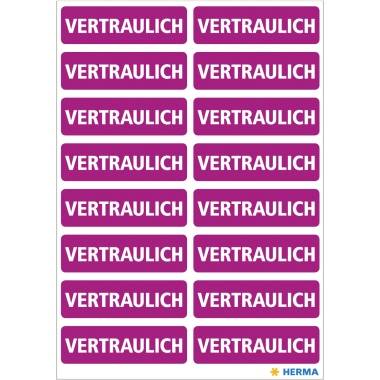 HERMA Textetiketten "Vertraulich" 12.5 x 40 mm 320 Stück, Papier, Deutschland, 12,5 mm, 40 mm, 320 Stück(e), 20 Blätter
