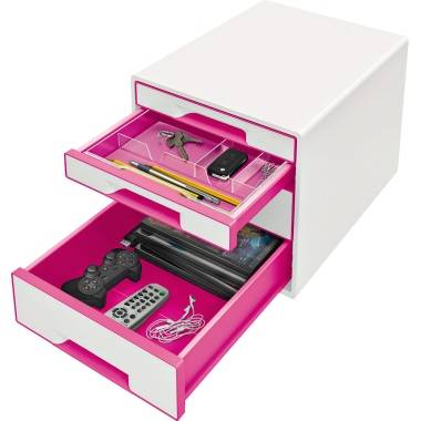 Leitz WOW Cube 5213 5213-20-23 Schubladenbox Weiß 4 x DIN A4 Anzahl der Schubfächer: 4