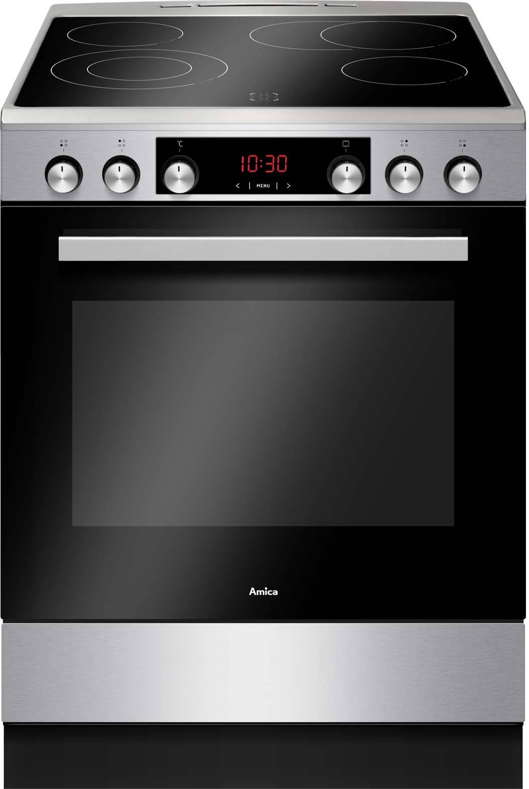 AMICA SHCX 913 100 E Elektroherd Edelstahl silber