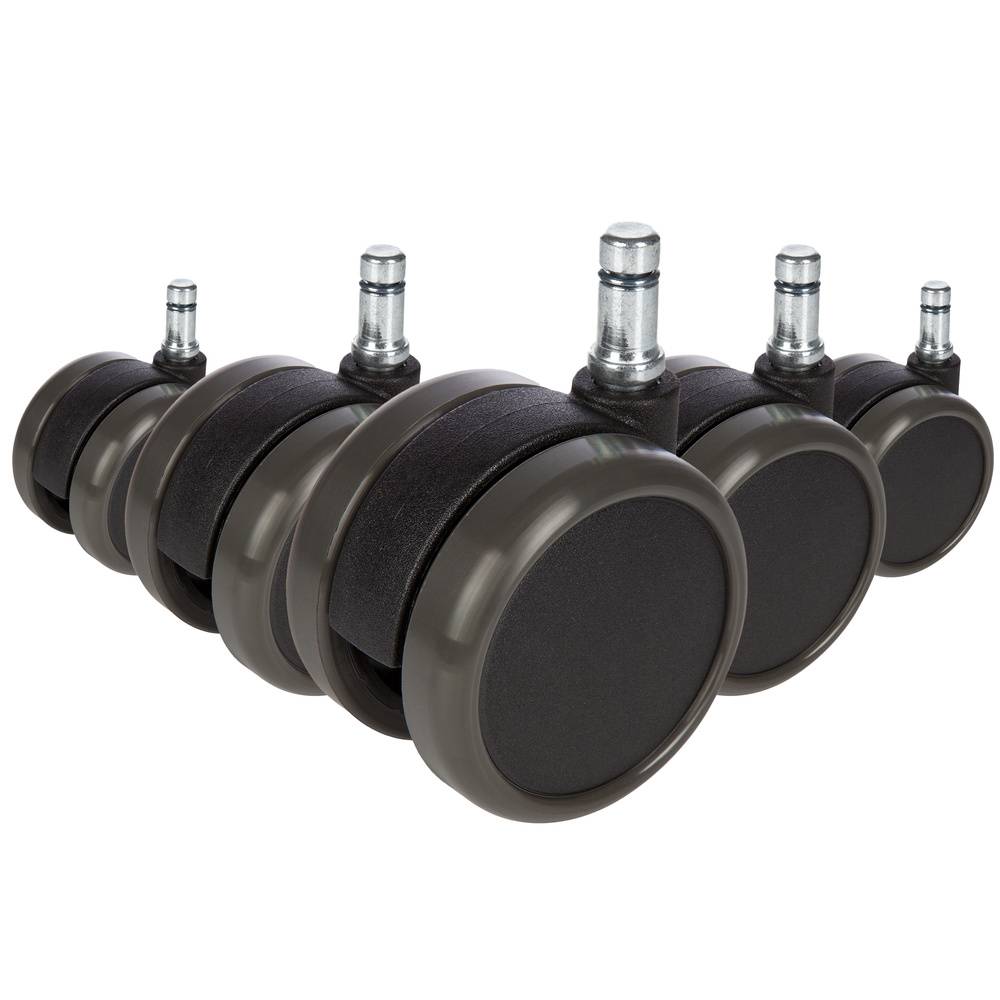 5x Hartbodenrollen ROLO 10mm 65mm Büro-Stuhl-Rollen für Hartböden (5er Pack) hjh OFFICE