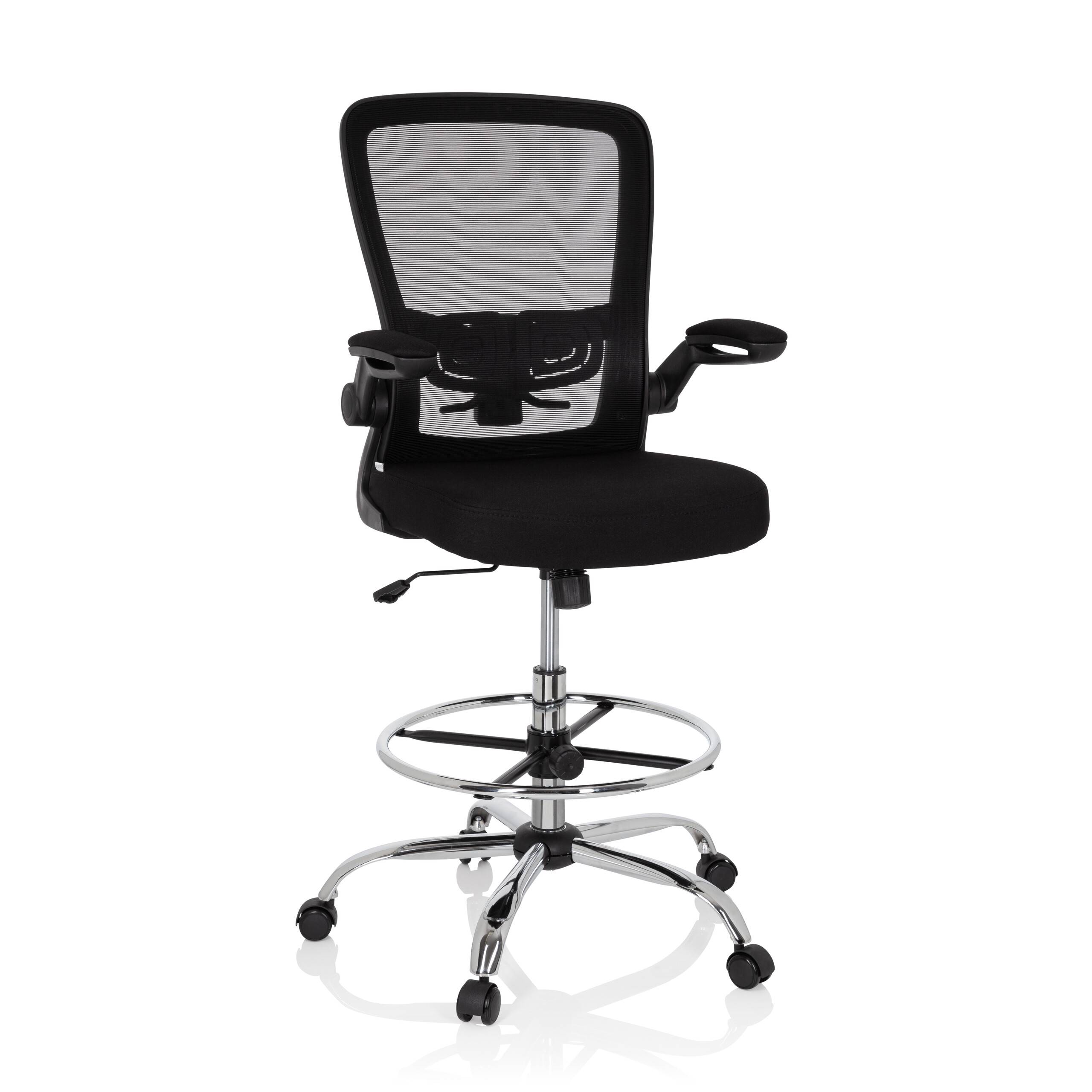 Arbeitsstuhl Arbeitshocker VENDO WORK Netzstoff Stoff schwarz hjh OFFICE