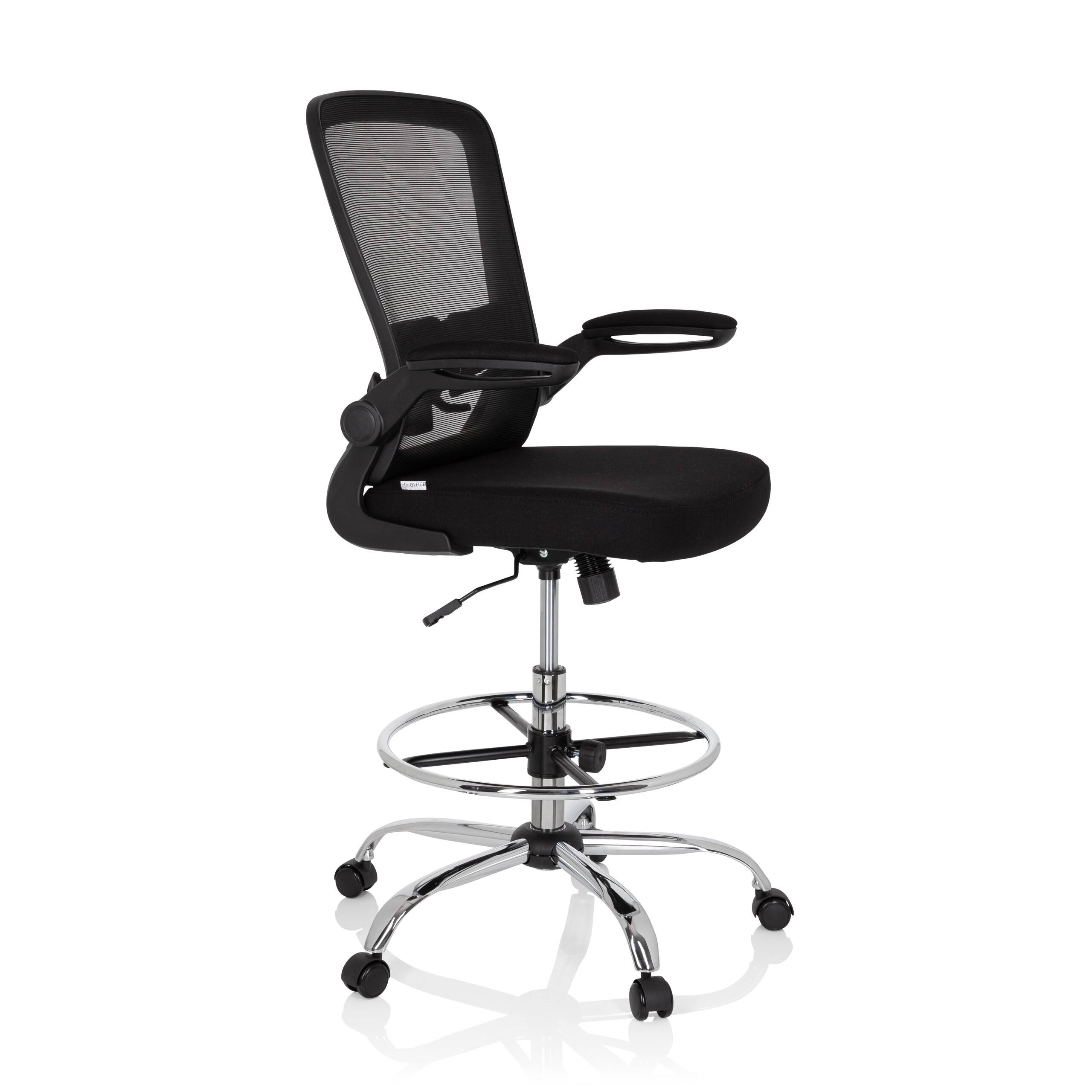 Arbeitsstuhl Arbeitshocker VENDO WORK Netzstoff Stoff schwarz hjh OFFICE