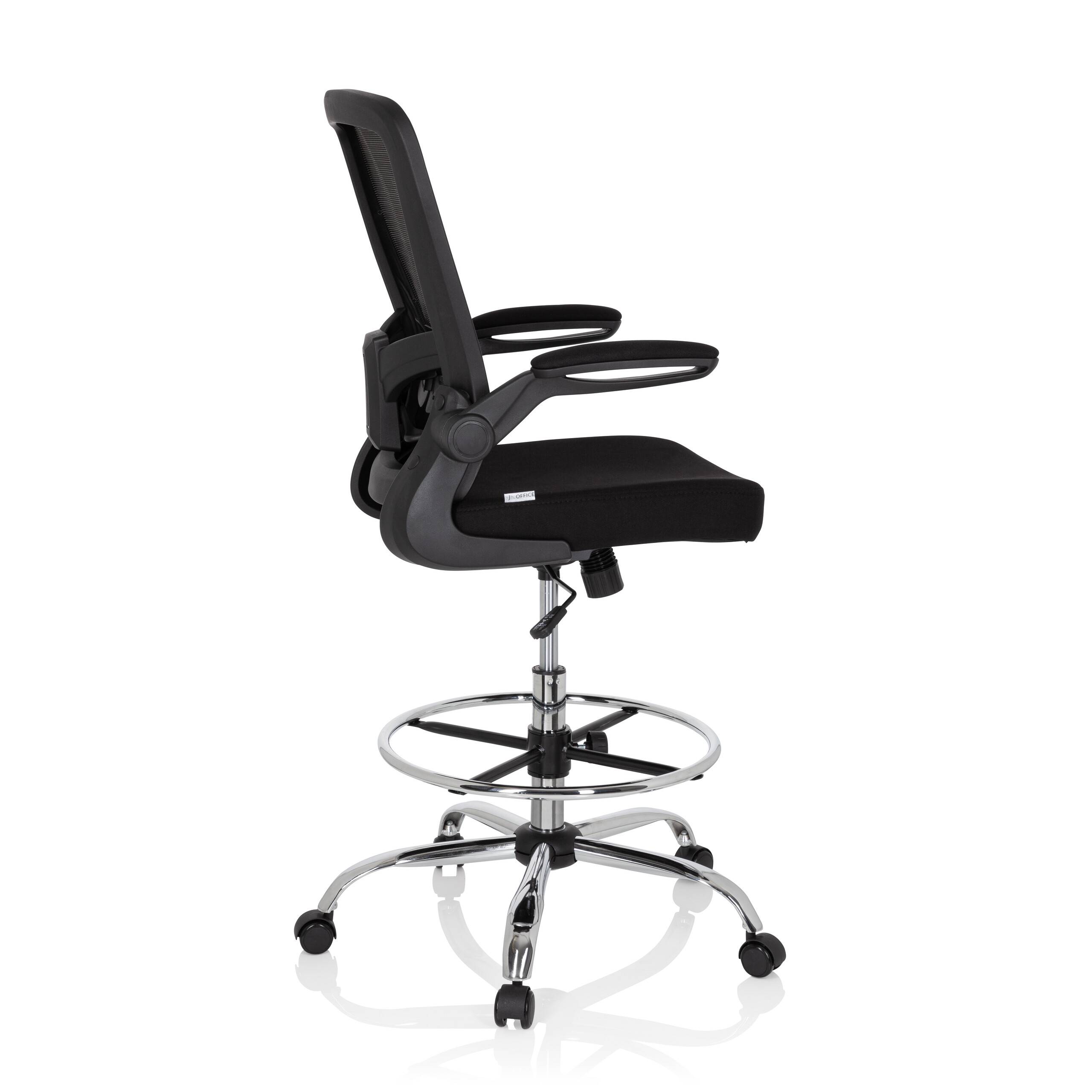 Arbeitsstuhl Arbeitshocker VENDO WORK Netzstoff Stoff schwarz hjh OFFICE
