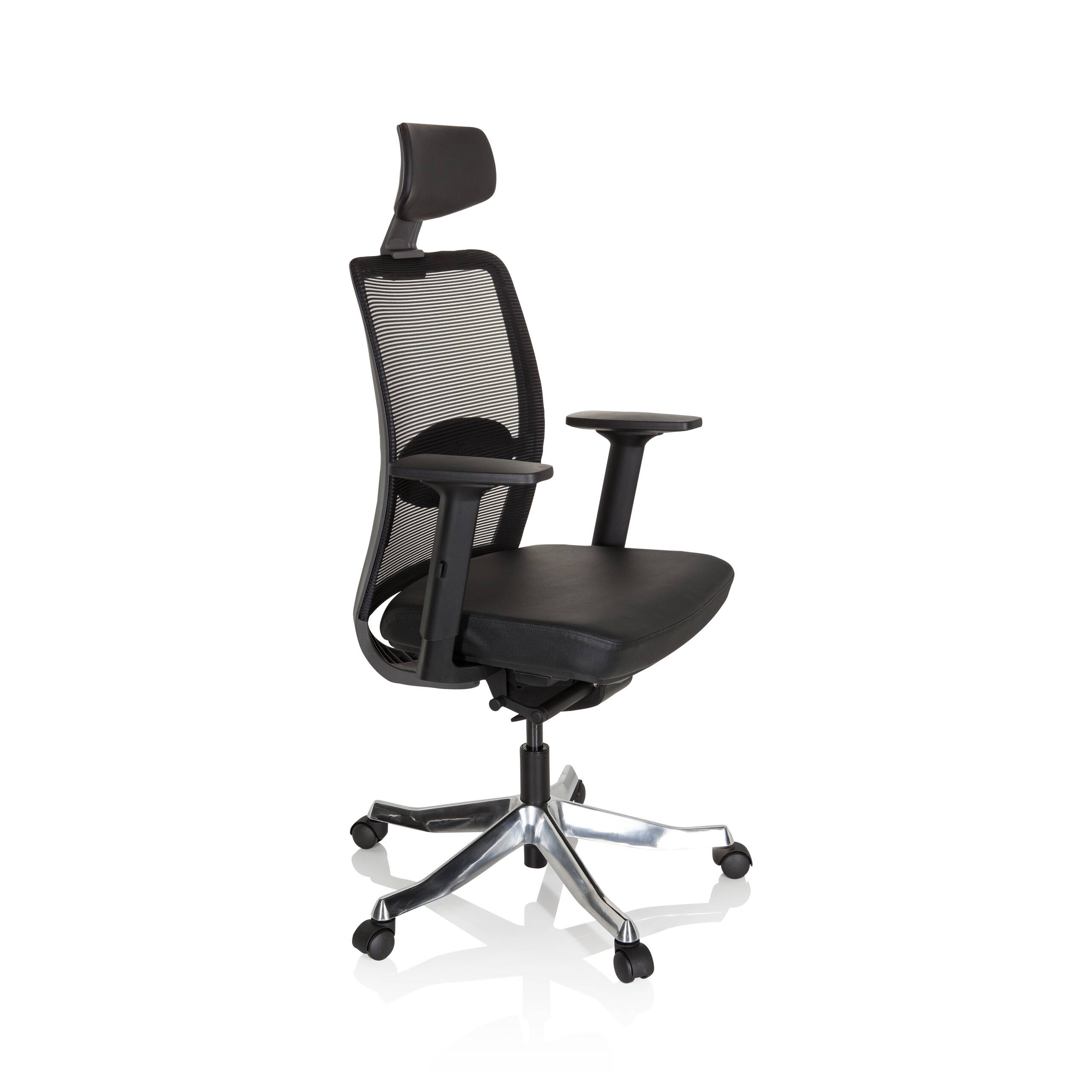 Bürostuhl Drehstuhl SENATOR PRO Netzstoff Leder schwarz hjh OFFICE