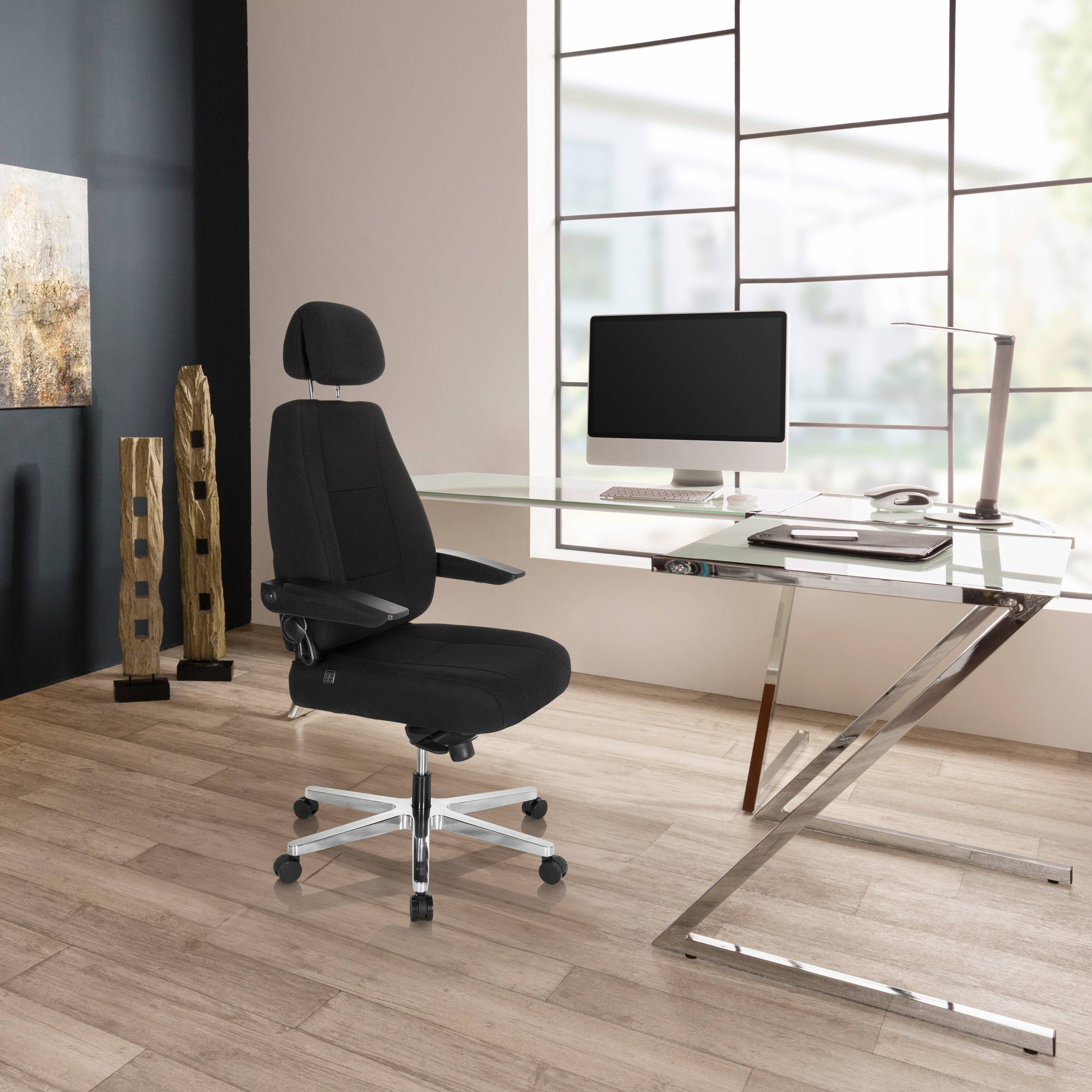 Arbeitsstuhl Chefsessel 24 HOURS I Stoff schwarz hjh OFFICE