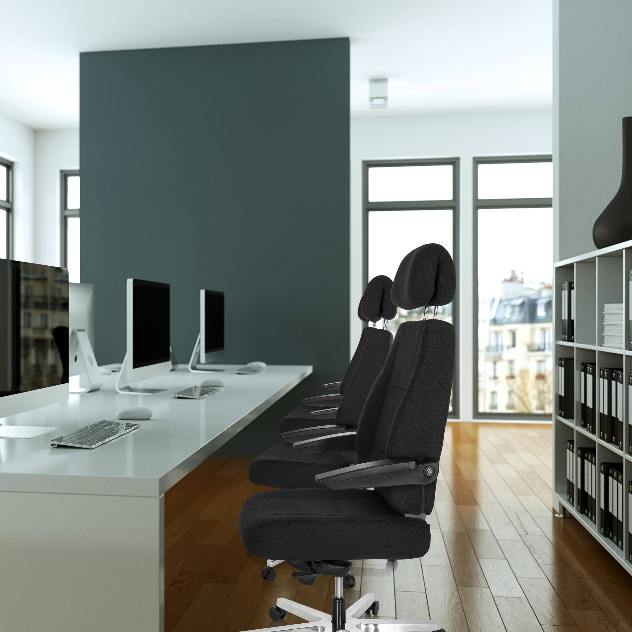 Arbeitsstuhl Chefsessel 24 HOURS I Stoff schwarz hjh OFFICE