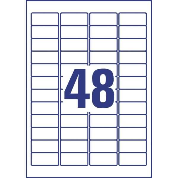 Avery-Zweckform J4791-25 Adress-Etiketten 45.7 x 21.2mm Papier Weiß 1200 St. Permanent haftend Tintenstrahldrucker