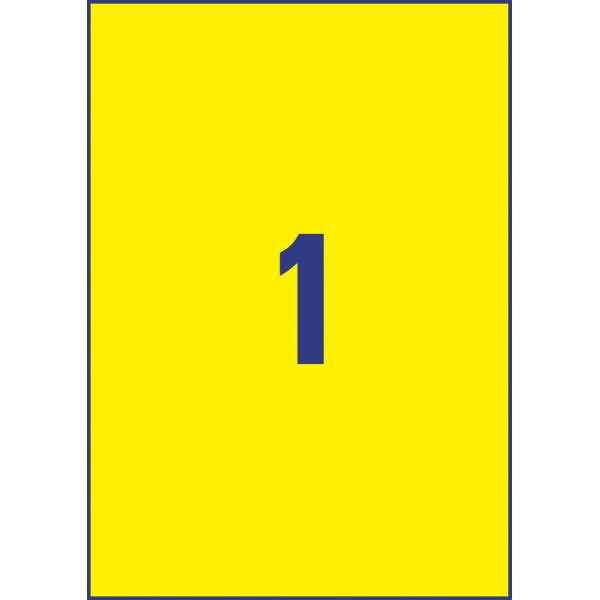 Avery-Zweckform L6111-20 Folien-Etiketten 210 x 297mm Polyester-Folie Gelb 20 St. Permanent haftend Farblaserdrucker