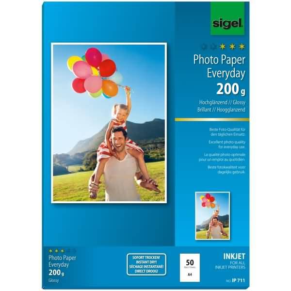 Fotopapier Inkjet Everyday Plus A4 200g/qm weiß glänzend VE=50 Blatt