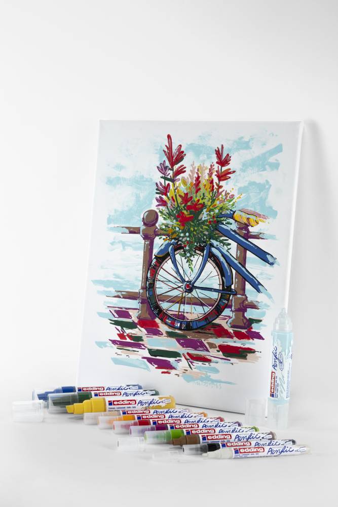 EDDING Acrylic - Schwarz - Blau - Grün - Hellblau - Hellgrün - Pink - Violett - Rot - Weiß - Gelb - Mehrfarben,