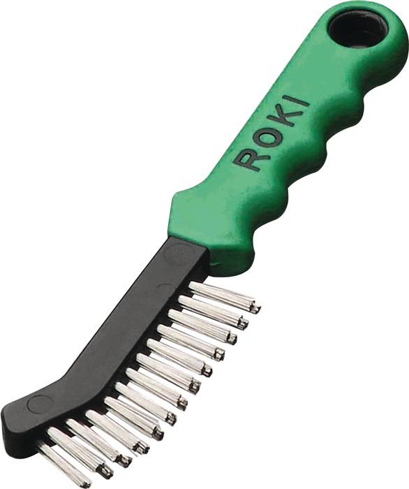 Profi Handbürste Roki 182421 Ausführung Edelstahl, glatt Reihen 2 Drahtstärke 0,35 mm Besatzhöhe 22 mm Länge 225 mm