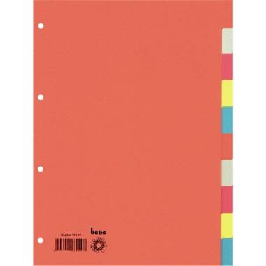 Bene Register 97410 blanko DIN A4 10teilig Karton farbig