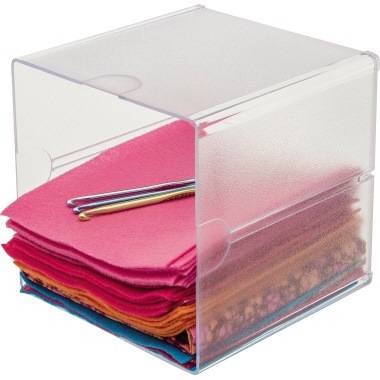 Deflect-o Organisationsbox CUBE 350401 1Fach glasklar