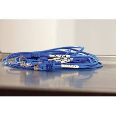 Schriftband Wärme-Schrumpfschlauch DYMO IND RHINO 18051 Polyolefin Bandfarbe: Weiß Schriftfarbe:Schwarz 6 mm 1.5 m