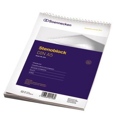 Stenoblock DIN A5 mit Mittellinie 40Blatt weiß