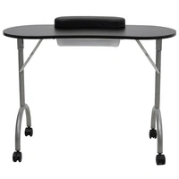 Klappbarer Maniküre-Tisch mit Rollen Schwarz Klappbarer Maniküre-Tisch mit Rollen Schwarz