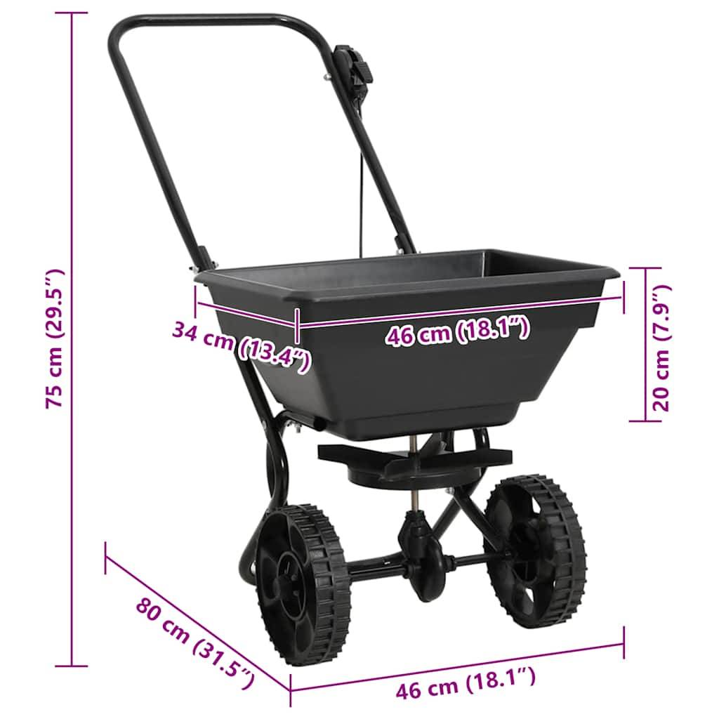 vidaXL Handstreuwagen Salzstreuer PVC und Stahl 92x46x70 cm 15 L